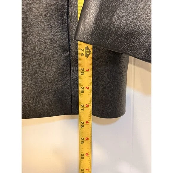 Vintage Tribeca Studio Women’s Black 100% Leather Blazer Size PS Small Fit - Picture 8 of 8